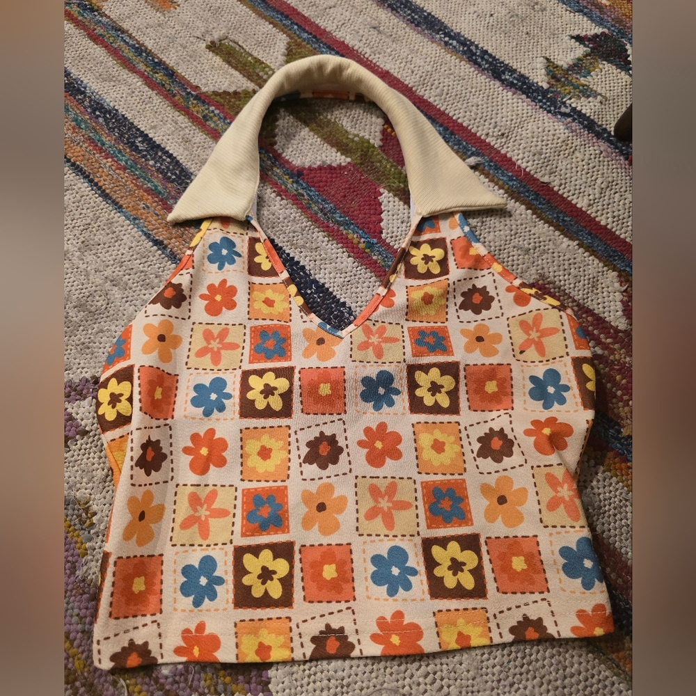 Floral Patchwork Halter Tank Top